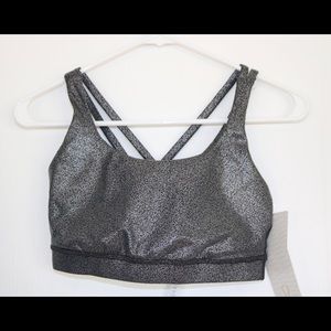 Lululemon Silver Metallic Energy Sports Bra